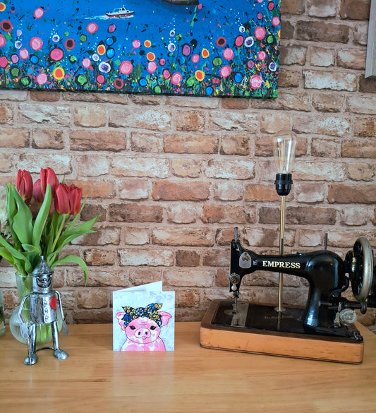 Penelope Pig Greetings Card