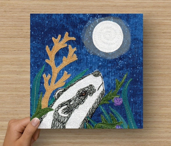 Bluebell The Badger Art Print (8 x 8 inch)