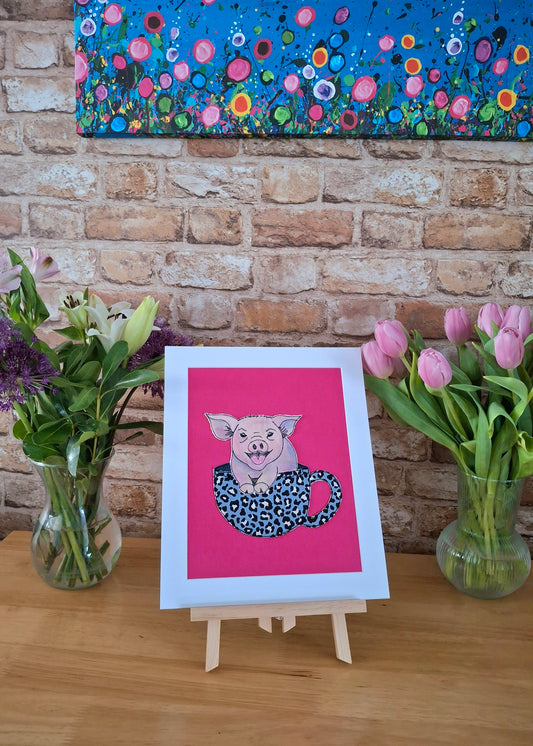 Original Textile Art - Camomile the Teacup Pig