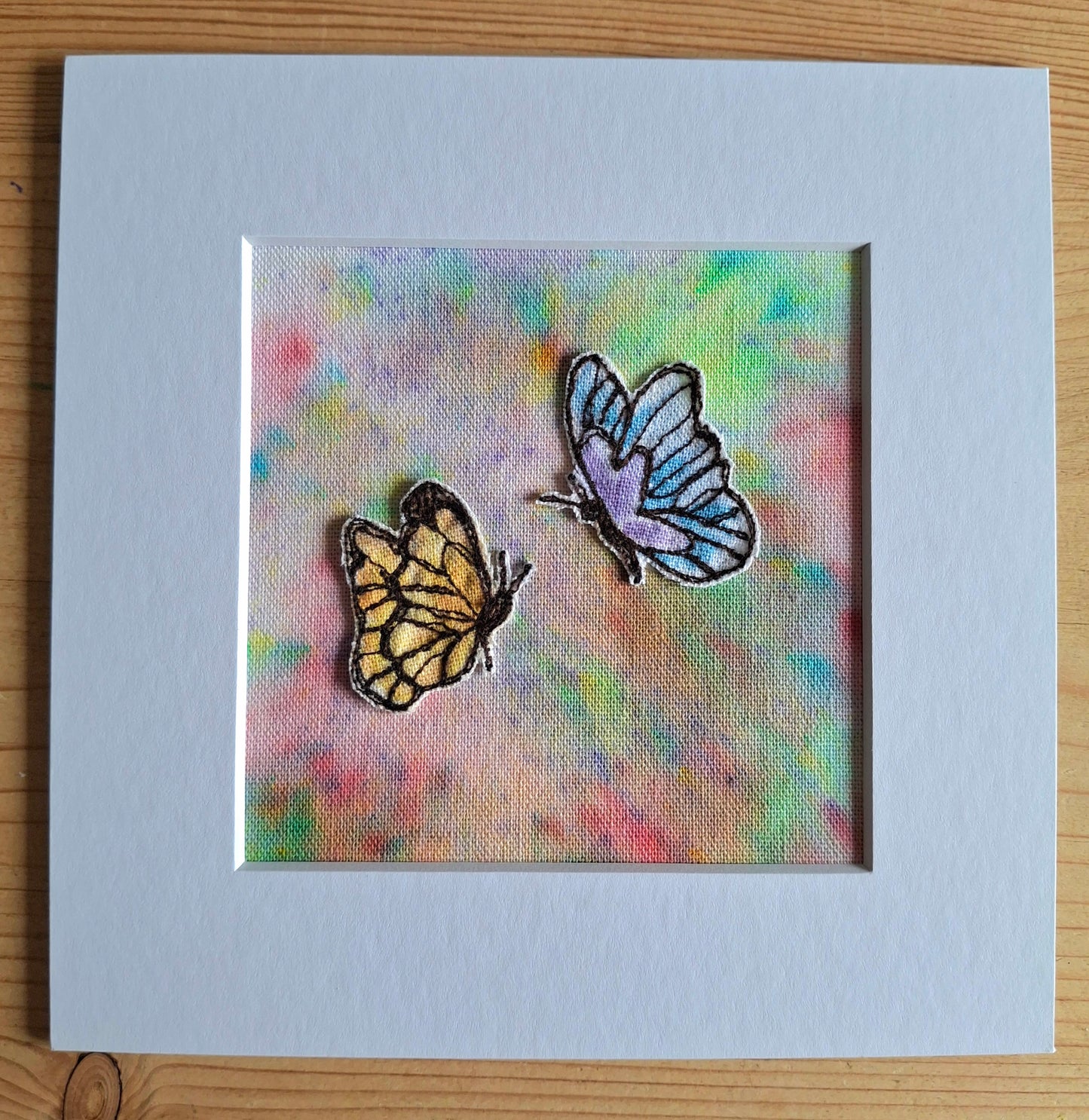 Original Textile Art - Freedom - 6 x 6 inches (Multi-Coloured)