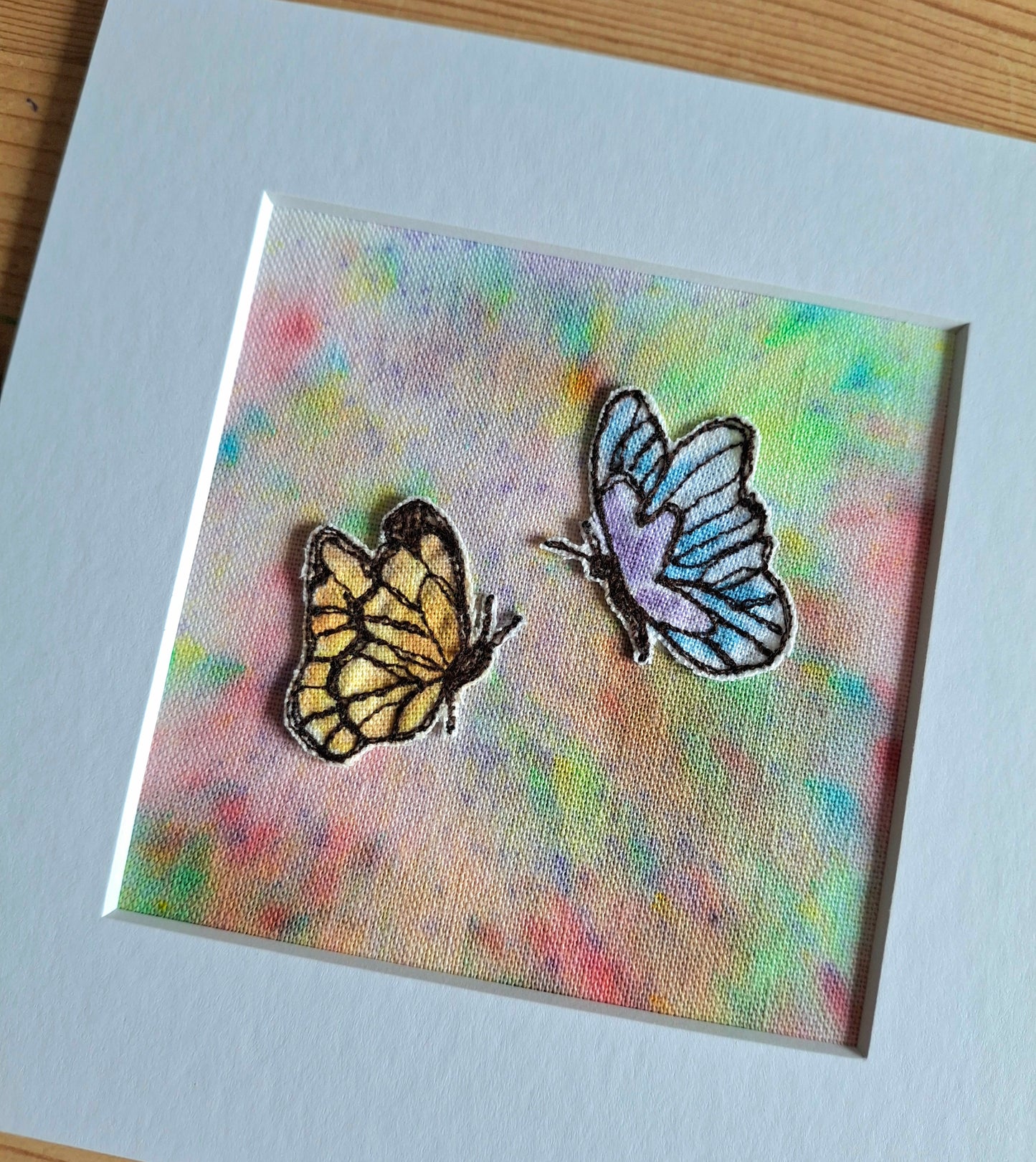 Original Textile Art - Freedom - 6 x 6 inches (Multi-Coloured)