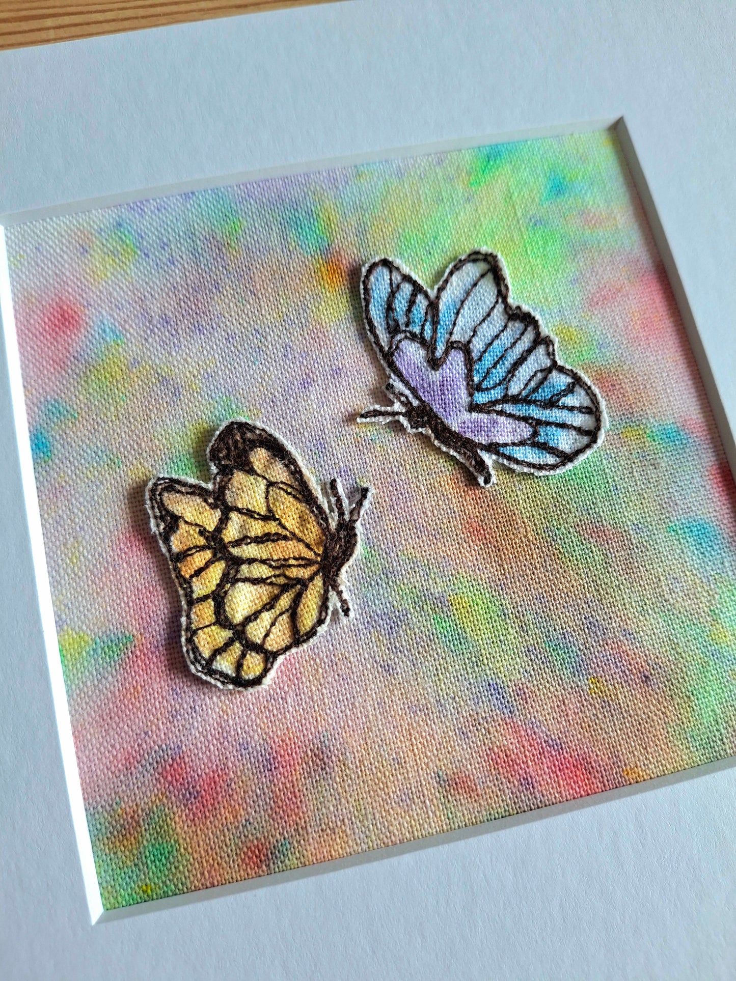 Original Textile Art - Freedom - 6 x 6 inches (Multi-Coloured)