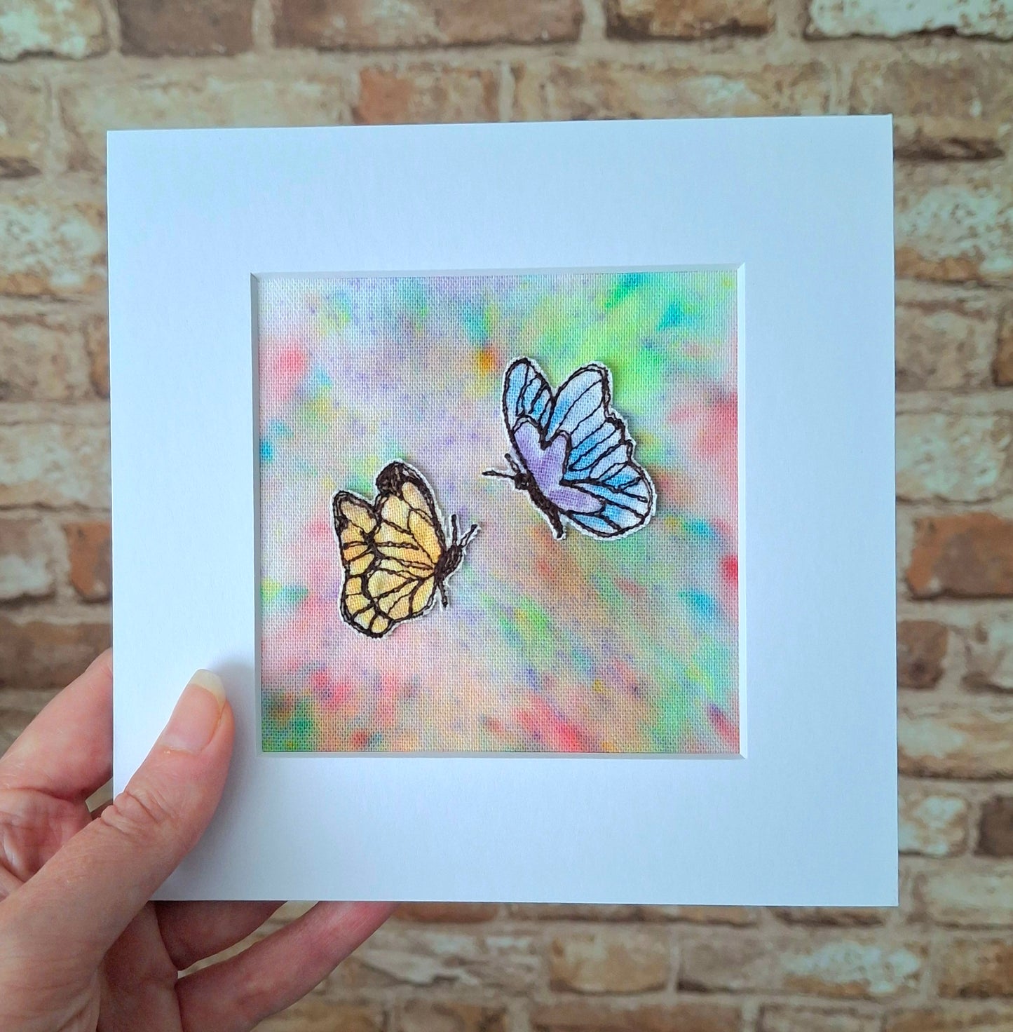 Original Textile Art - Freedom - 6 x 6 inches (Multi-Coloured)