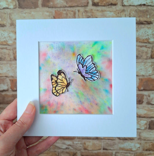 Original Textile Art - Freedom - 6 x 6 inches (Multi-Coloured)