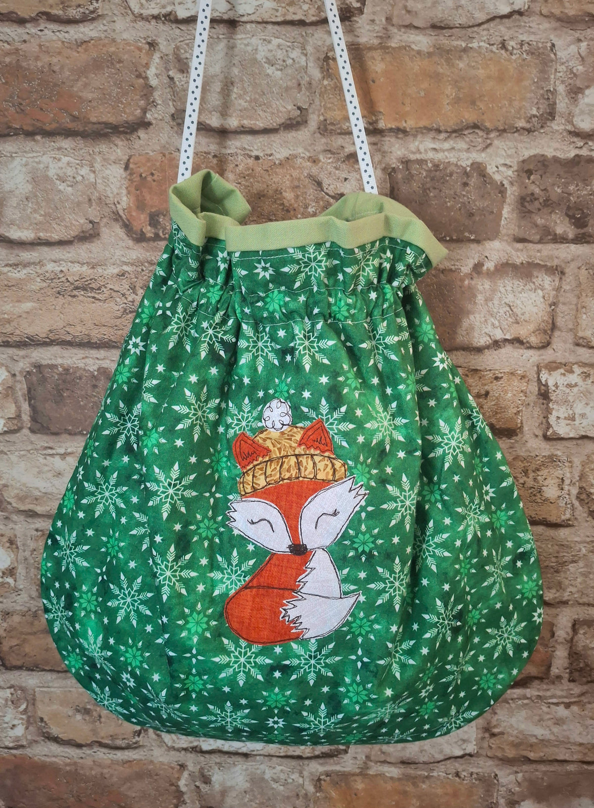 Christmas Drawstring Bag - Winter Fox