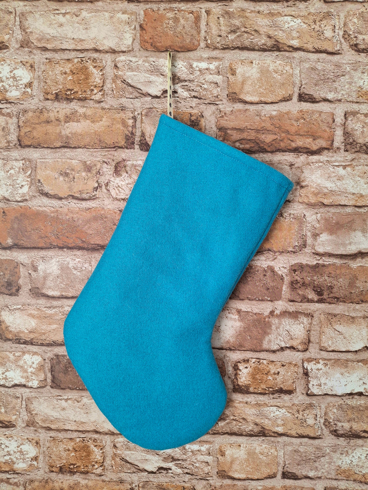 Christmas Stocking - Winter Fox - Teal Blue