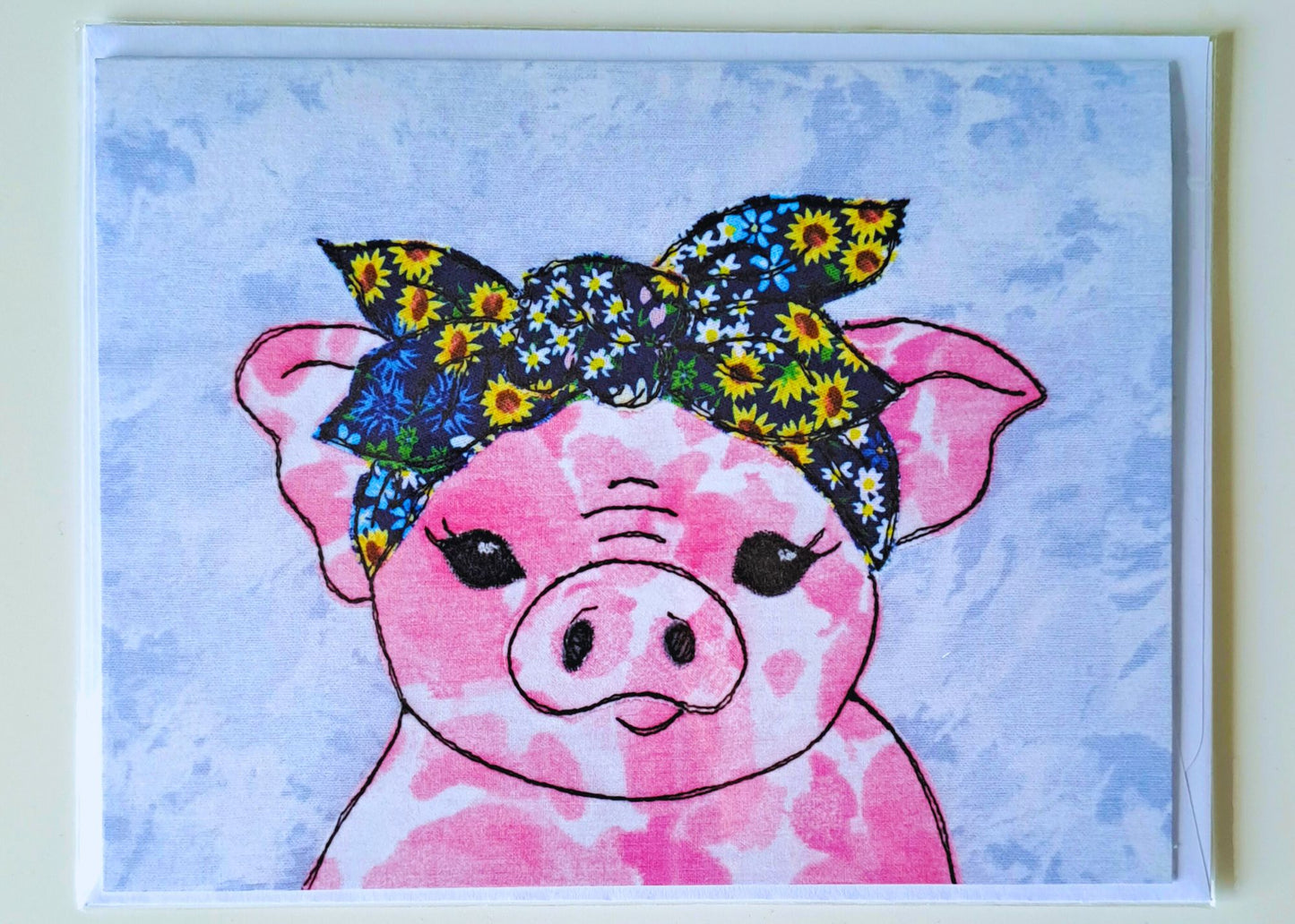 'Penelope Pig' Greetings Card